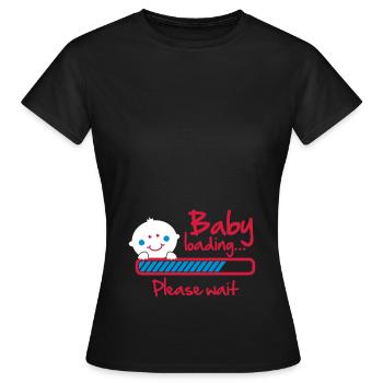 Baby loading - please wait - Women's T-Shirt - black - Front - AI Model Female 172 dark (172cm)