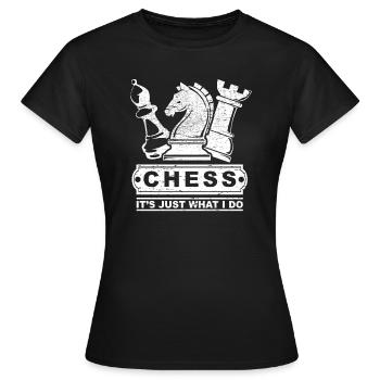 Schach, Hobby, Taktik, Geschenk, Pferd, Turm - Frauen T-Shirt - Schwarz - Vorne - AI Model Female 172 dark (172cm)