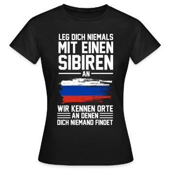 Nowosibirsk Russland Sibire Sibirien - Frauen T-Shirt - Schwarz - Vorne - AI Model Female 172 dark (172cm)