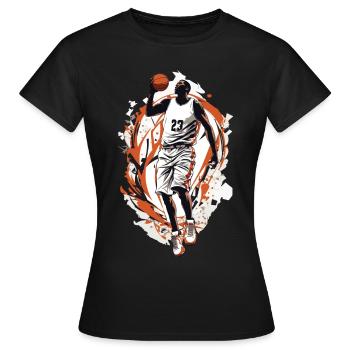 Dynamischer Basketball Freiwurf Basketballspieler - Frauen T-Shirt - Schwarz - Vorne - AI Model Female 172 dark (172cm)