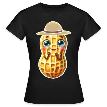 Erdnuss Erdnüsse Kinder Kind Nuss Nüsse - Frauen T-Shirt - Schwarz - Vorne - AI Model Female 172 dark (172cm)