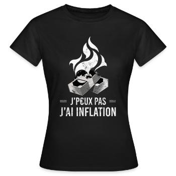 Je Peux Pas J'ai Inflation Humour - T-shirt Femme - noir - Devant - AI Model Female 172 dark (172cm)