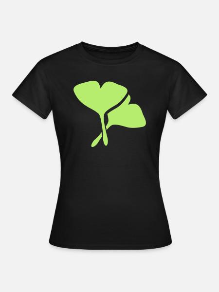 Ginko Heilpflanze - Frauen T-Shirt - Schwarz