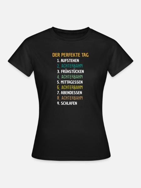 Achterbahn Freizeitpark Geschenk - Frauen T-Shirt - Schwarz