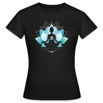 Blue Lotus Blossom - Women's T-Shirt - black - Front - AI Model Female 172 dark (172cm)