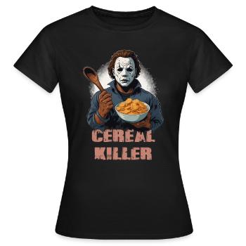 The Scariest Cereal Killer Serial Killer Myer - Women's T-Shirt - black - Front - AI Model Female 172 dark (172cm)