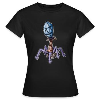 Virus Bacteriophage - Frauen T-Shirt - Schwarz - Vorne - AI Model Female 172 dark (172cm)