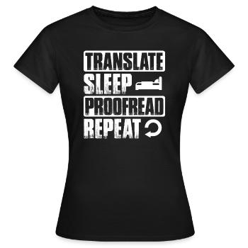 Traducteur Traduire Traduction Traducteur - T-shirt Femme - noir - Devant - AI Model Female 172 dark (172cm)