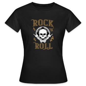 Rock N Roll Skull - Women's T-Shirt - black - Front - AI Model Female 172 dark (172cm)