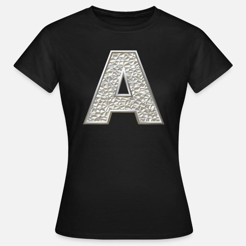 A, letter, letter A, initial, initial A, monogram, - Women's T-Shirt - black