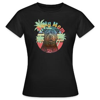 American Bully Mom , best Bully Mom - Women's T-Shirt - black - Front - AI Model Female 172 dark (172cm)
