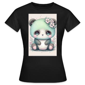 Baby Panda Prinzessin - Frauen T-Shirt - Schwarz - Vorne - AI Model Female 172 dark (172cm)