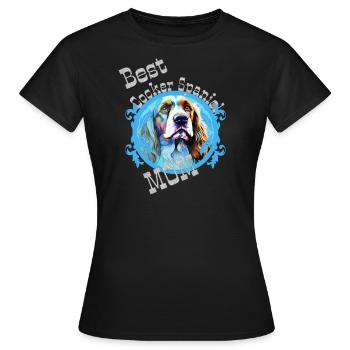 Englischer Cocker Spaniel Spruch Best Mom - Frauen T-Shirt - Schwarz - Vorne - AI Model Female 172 dark (172cm)