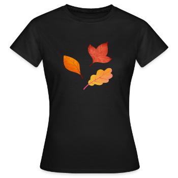 Feuilles d'automne - T-shirt Femme - noir - Devant - AI Model Female 172 dark (172cm)