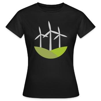 Windrad - Frauen T-Shirt - Schwarz - Vorne - AI Model Female 172 dark (172cm)