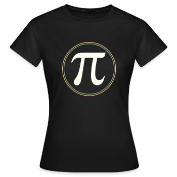 π en cercle – L’élégance des constantes - T-shirt Femme - noir - Devant - AI Model Female 172 dark (172cm)
