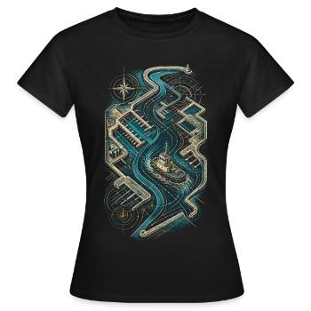 Tugboats Tugboats - Women's T-Shirt - black - Front - AI Model Female 172 dark (172cm)