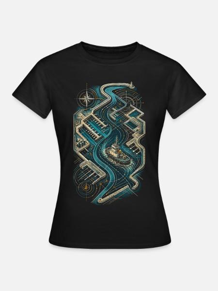 Schleppschiffe Schlepper - Frauen T-Shirt - Schwarz