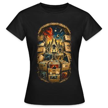 Comic Sammler - Frauen T-Shirt - Schwarz - Vorne - AI Model Female 172 dark (172cm)