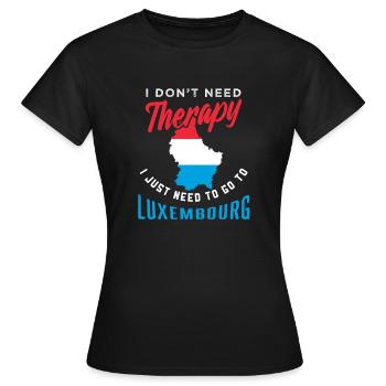 Luxembourg - T-shirt Femme - noir - Devant - AI Model Female 172 dark (172cm)