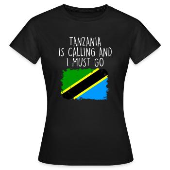Tanzanie - T-shirt Femme - noir - Devant - AI Model Female 172 dark (172cm)