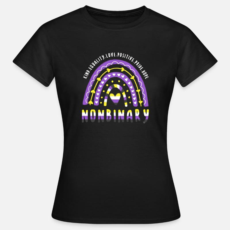 Nonbinary Pride Nonbinary Regenbogen - Frauen T-Shirt - Schwarz
