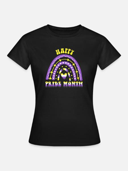 Happy Pride Month Nonbinary Regenbogen - Frauen T-Shirt - Schwarz