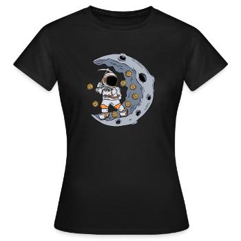 Un astronaute exploite le marché boursier BTC - T-shirt Femme - noir - Devant - AI Model Female 172 dark (172cm)