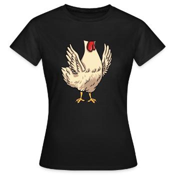 Costume de poulet sans tête Halloween - T-shirt Femme - noir - Devant - AI Model Female 172 dark (172cm)