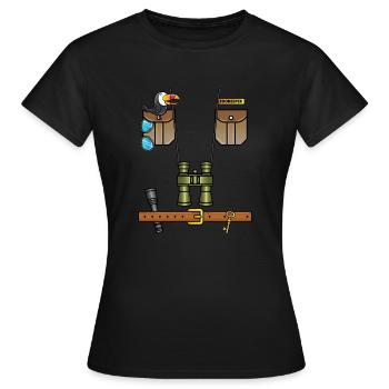 Safari Zoo Keeper Costume Halloween - T-shirt Femme - noir - Devant - AI Model Female 172 dark (172cm)