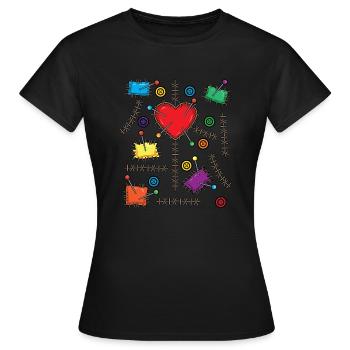 Costume de poupée vaudou Halloween - T-shirt Femme - noir - Devant - AI Model Female 172 dark (172cm)