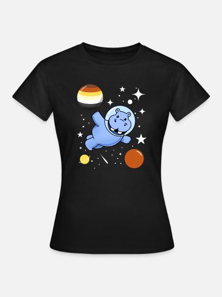 Nilpferd Astronaut Gay Bear Pride - Frauen T-Shirt - Schwarz