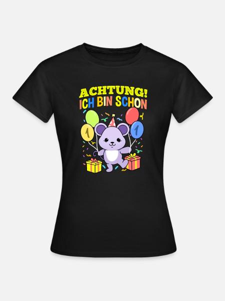 Achtung Ich Bin Schon 1 Geburtstag Maus - Frauen T-Shirt - Schwarz