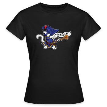 mignon chat sorcier sorcier sort fantaisie - T-shirt Femme - noir - Devant - AI Model Female 172 dark (172cm)