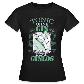 Tonic ohne Gin Ginlos - Frauen T-Shirt - Schwarz - Vorne - AI Model Female 172 dark (172cm)