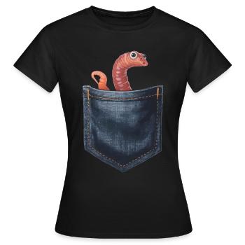 Wurm - Frauen T-Shirt - Schwarz - Vorne - AI Model Female 172 dark (172cm)