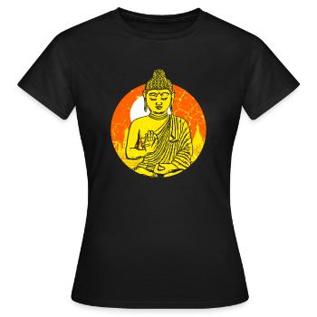 Buddah Bouddhisme - T-shirt Femme - noir - Devant - AI Model Female 172 dark (172cm)