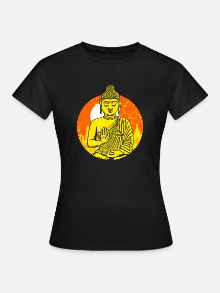 Buddah Buddhismus - Frauen T-Shirt - Schwarz