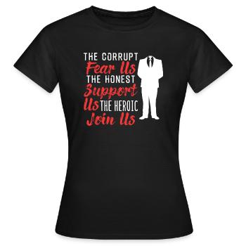 Anonymous - T-shirt Femme - noir - Devant - AI Model Female 172 dark (172cm)