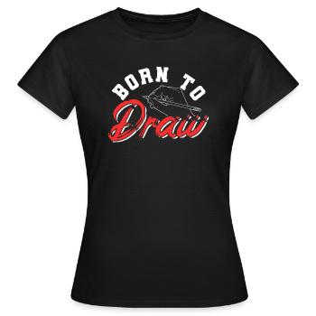 Draw - Women's T-Shirt - black - Front - AI Model Female 172 dark (172cm)