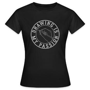 Draw - Women's T-Shirt - black - Front - AI Model Female 172 dark (172cm)
