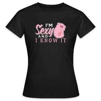 Porc - T-shirt Femme - noir - Devant - AI Model Female 172 dark (172cm)