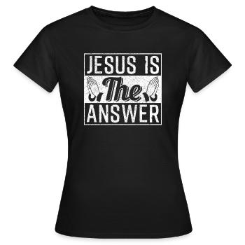 Jésus - T-shirt Femme - noir - Devant - AI Model Female 172 dark (172cm)