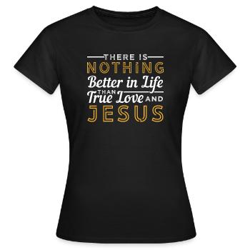Jésus - T-shirt Femme - noir - Devant - AI Model Female 172 dark (172cm)