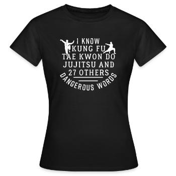 Kung Fu - T-shirt Femme - noir - Devant - AI Model Female 172 dark (172cm)