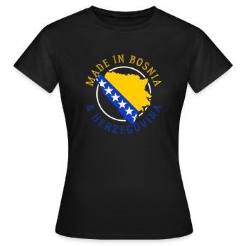 Bosnie-Herzégovine - T-shirt Femme - noir - Devant - AI Model Female 172 dark (172cm)
