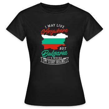 Bulgarien - Frauen T-Shirt - Schwarz - Vorne - AI Model Female 172 dark (172cm)