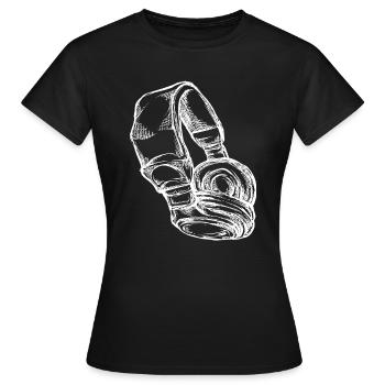Headphone - Women's T-Shirt - black - Front - AI Model Female 172 dark (172cm)
