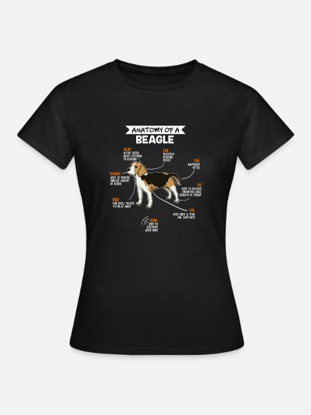 Anatomie des Beagle Fun Hund Hundebesitzer - Frauen T-Shirt - Schwarz