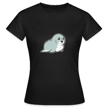 Phoque doux phoque cadeau phoque phoque - T-shirt Femme - noir - Devant - AI Model Female 172 dark (172cm)